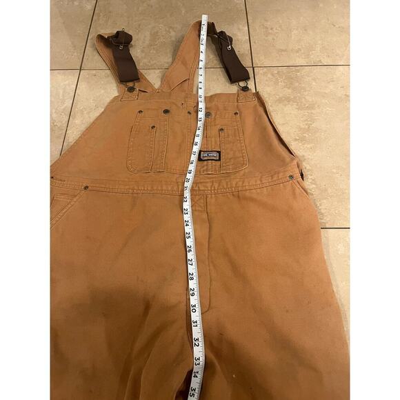 Big Smith Overalls Mens XL 42-44 Brown Work Bibs Mechanic Farming Chore Barn - Picture 5 of 11